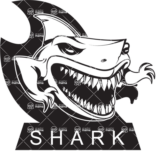 Vector Mascot Collection - Shark Mascot Emblem